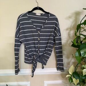 Altar’d State Tie Front Button Up Sweater - Size Small